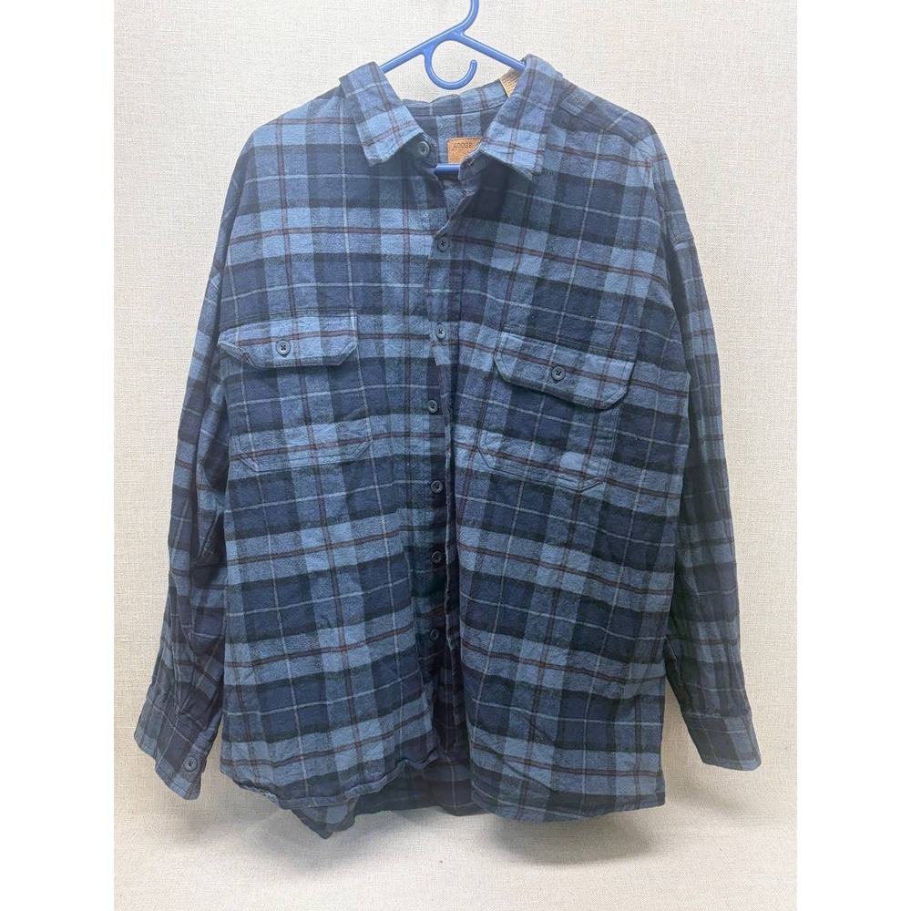 Moose Creek Mens Flannel Shirt‎ XXLT Plaid Heavyweight Cotton Tall Long Sleeve
